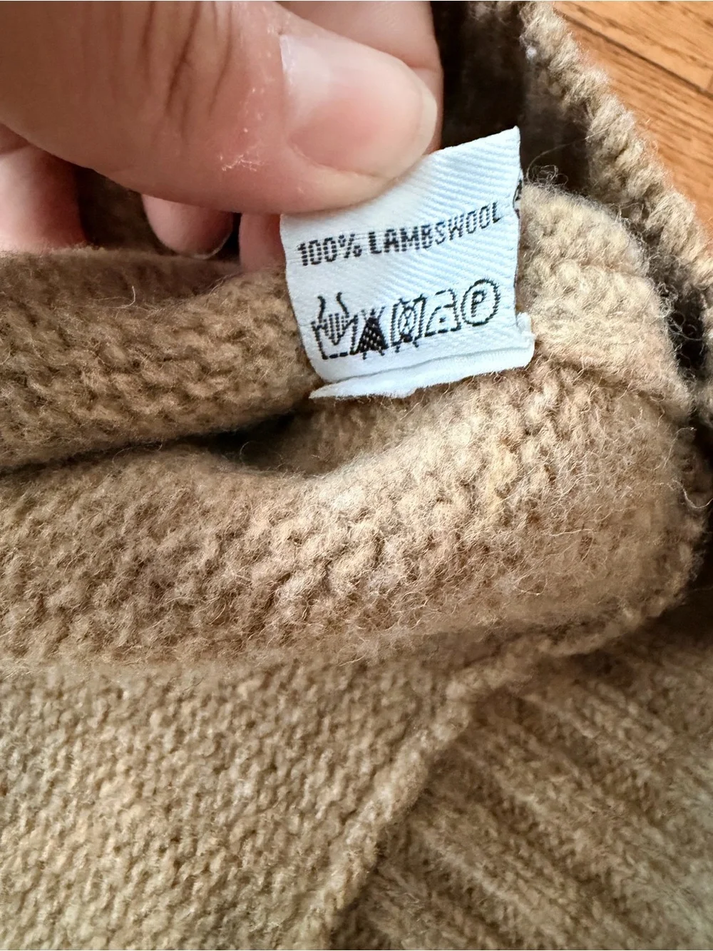 Fisherman Out Of Ireland Men L Lambswool Quarter Zip Sweater Striped Tan Wool